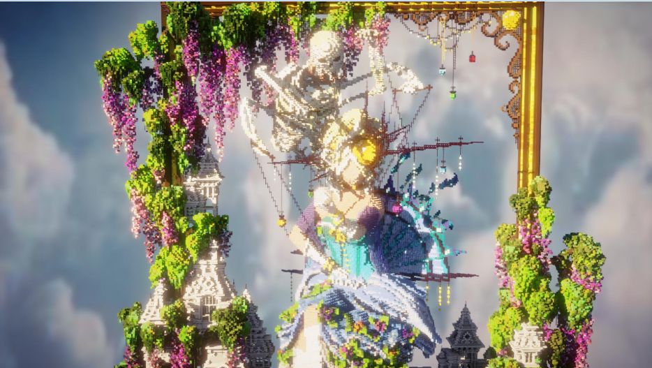 在《我的世界》中创作雕塑的艺术家