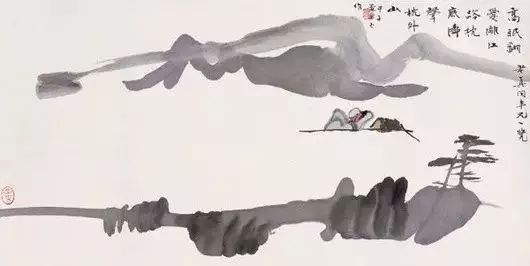怪老头黄永玉的山水画,别有趣味