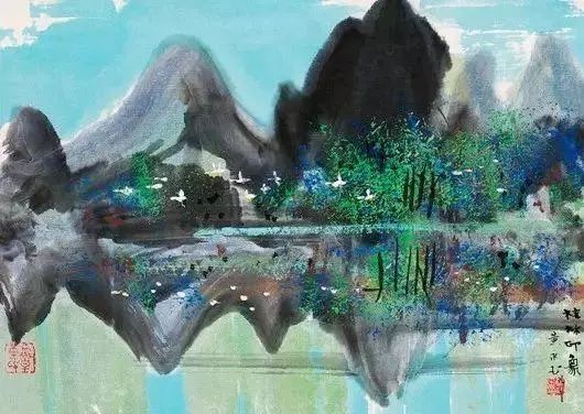 怪老头黄永玉的山水画,别有趣味