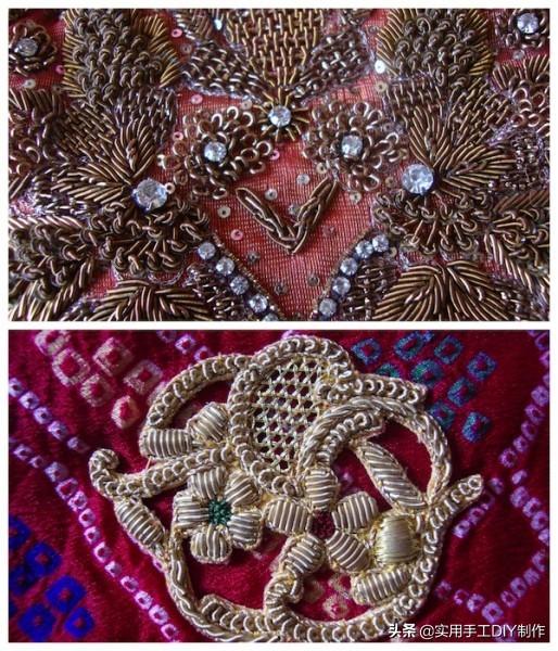 「刺绣作品」“zardozi”风格的奢华金刺绣作品欣赏