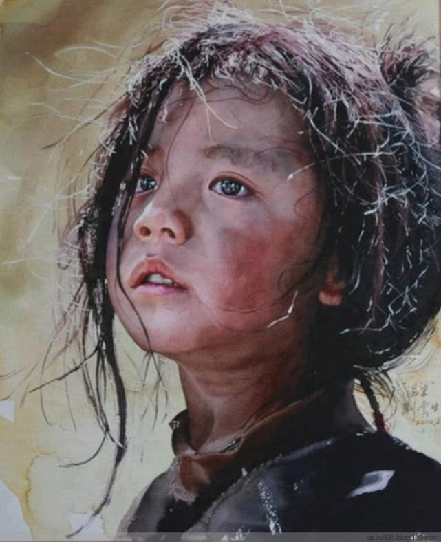 绘画技法超过陈丹青,最擅长水彩画,“脏乱”的藏族姑娘人见人爱