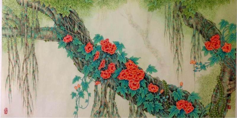 中国画名家——画家吴其树花鸟画欣赏