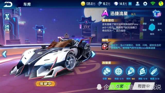 QQ飞车:迅捷流星特性曝光,道具竞速都很强势!