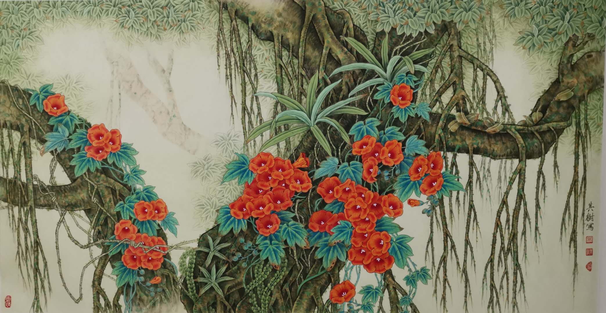 中国画名家——画家吴其树花鸟画欣赏