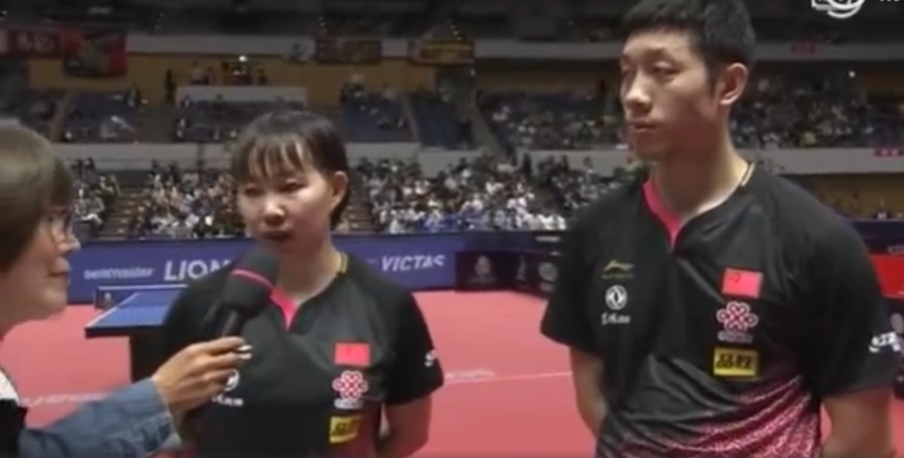 笑喷!许昕朱雨玲被日本蹩脚翻译整懵 许昕回答靠猜小猪捂嘴憋住笑
