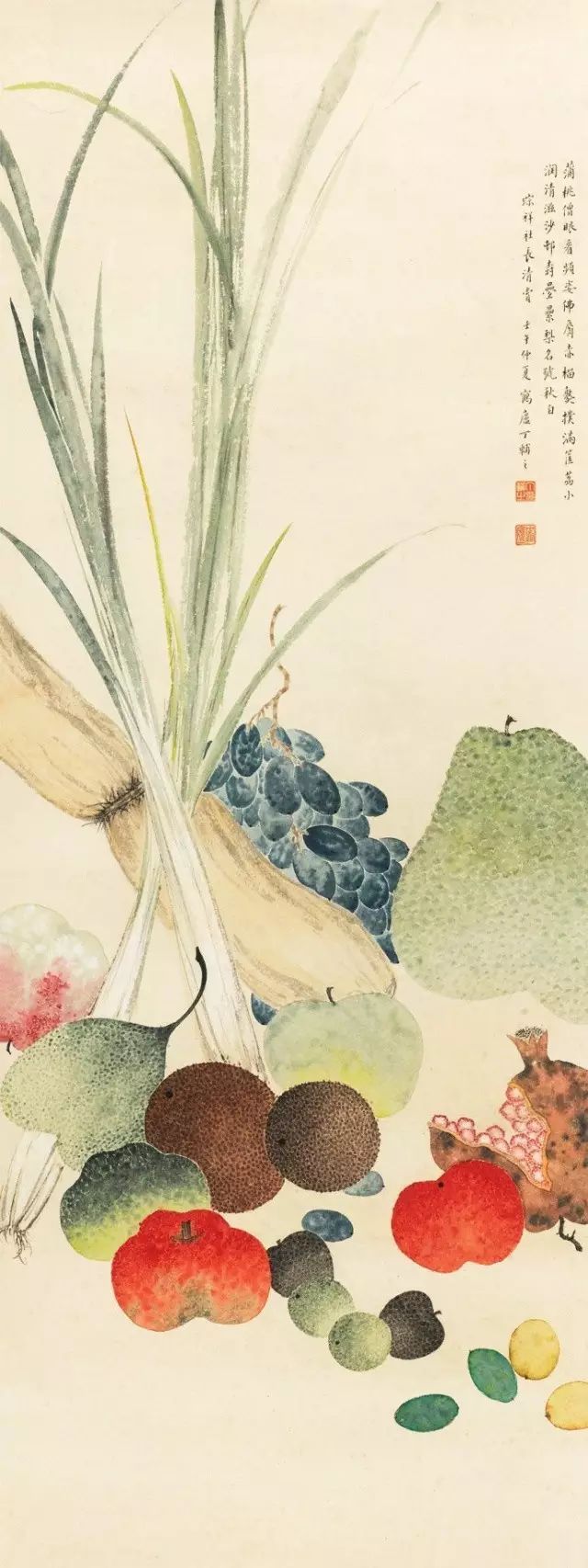 丁辅之画果品雅致高远、生动鲜活