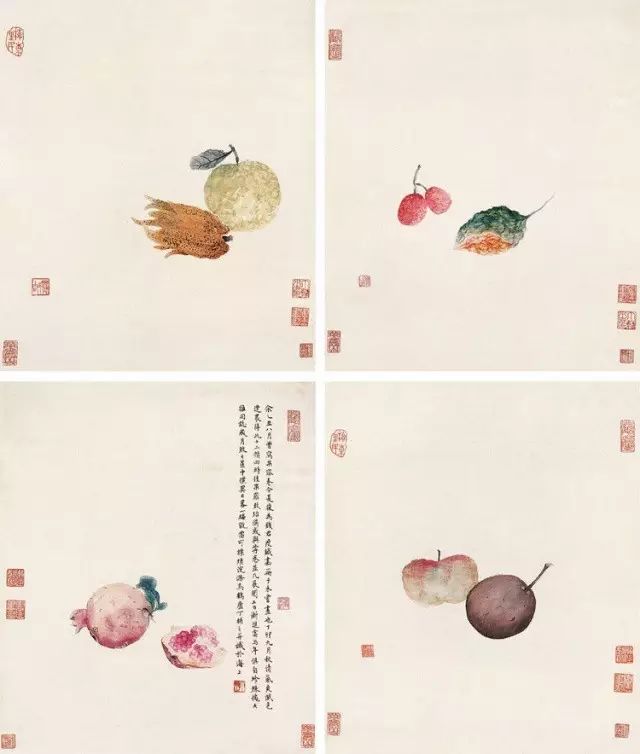 丁辅之画果品雅致高远、生动鲜活