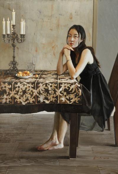 中国美院教授任志忠女体油画作品,纤毫毕现,细腻逼真