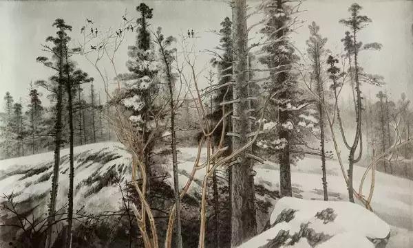 徐白一教授泼彩山水小品纽约展出