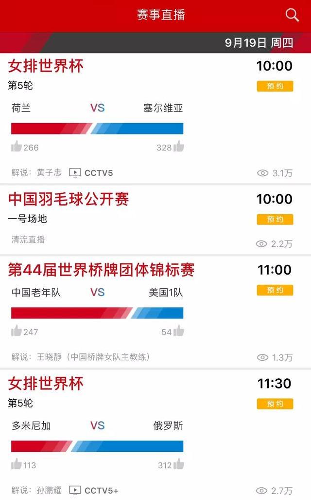 今天央视连播五场女排世界杯!中国要拿五连胜,巴西能阻击美国吗
