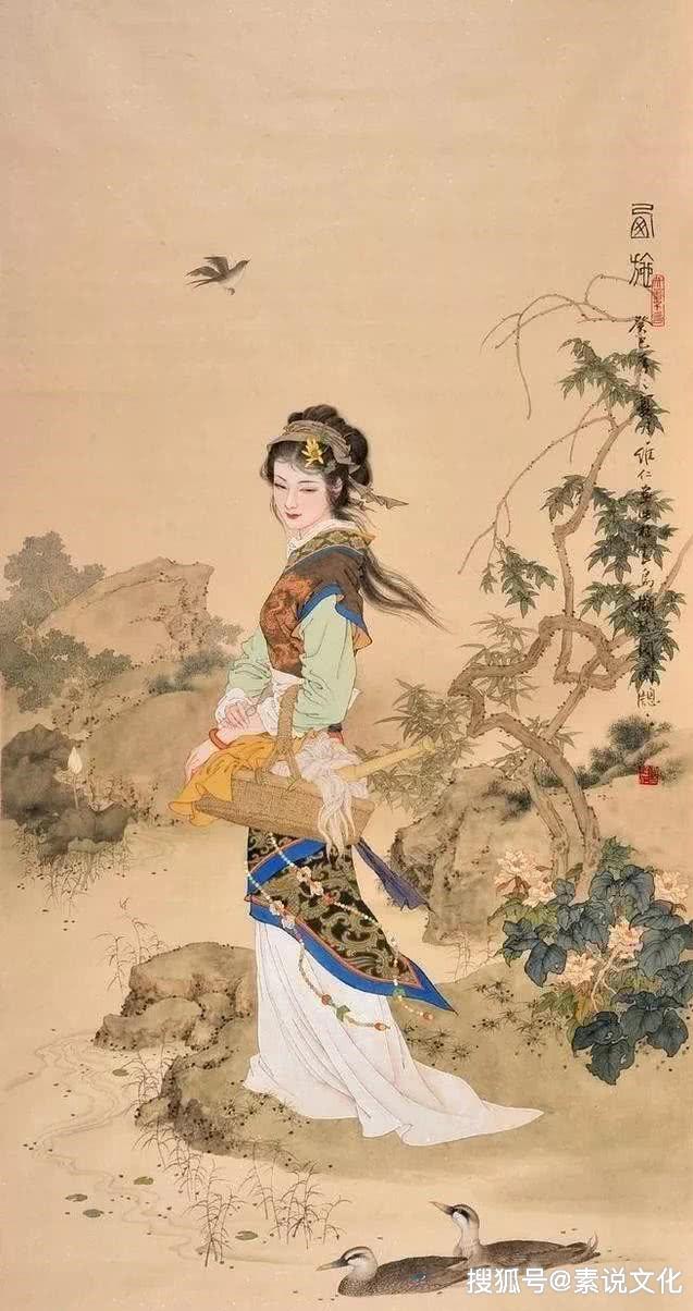 画皮也画骨,他笔下的仕女堪称一绝,貂蝉和西施让人过目难忘