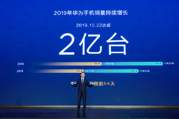 华为手机销量突破2亿台 同期发布2亿台纪念版机型