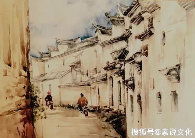 她的水彩作品,有吴冠中笔下的水乡特色,凝聚艺术最动人的情