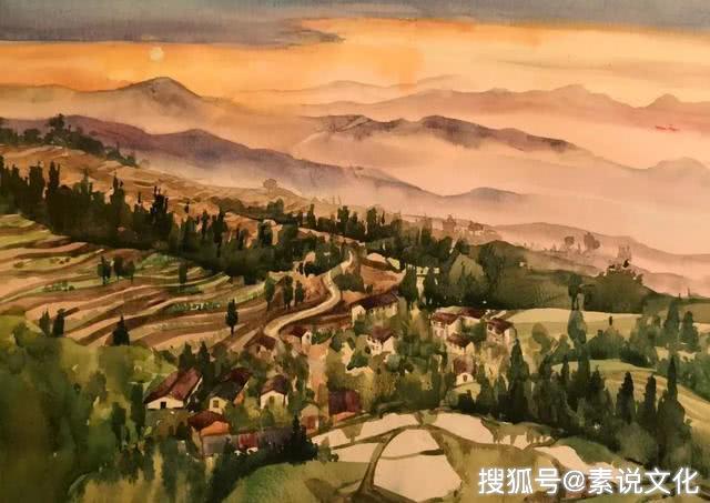 她的水彩作品,有吴冠中笔下的水乡特色,凝聚艺术最动人的情