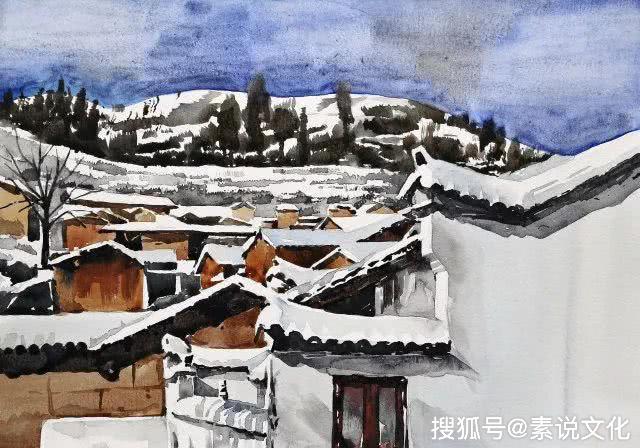 她的水彩作品,有吴冠中笔下的水乡特色,凝聚艺术最动人的情