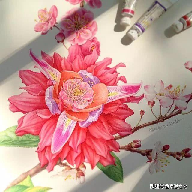 以假乱真的花,真不敢相信这是画出来的,这位女画家带来自然的美