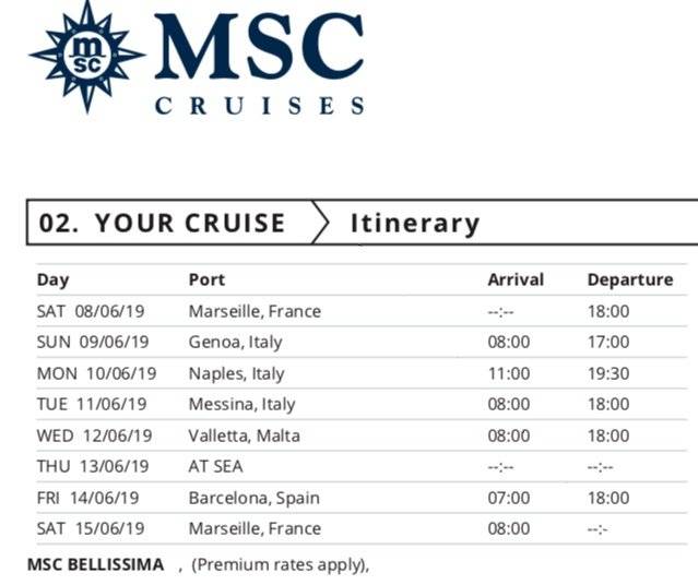 【转载】MSC Bellissima荣耀号 西地中海航线体验