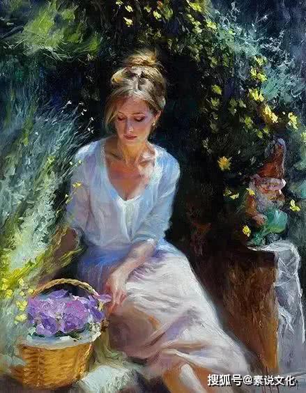 俄罗斯美女油画,如梦中的场景一样,看一眼就忘记不了