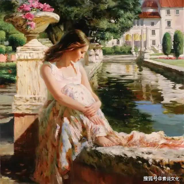 俄罗斯美女油画,如梦中的场景一样,看一眼就忘记不了