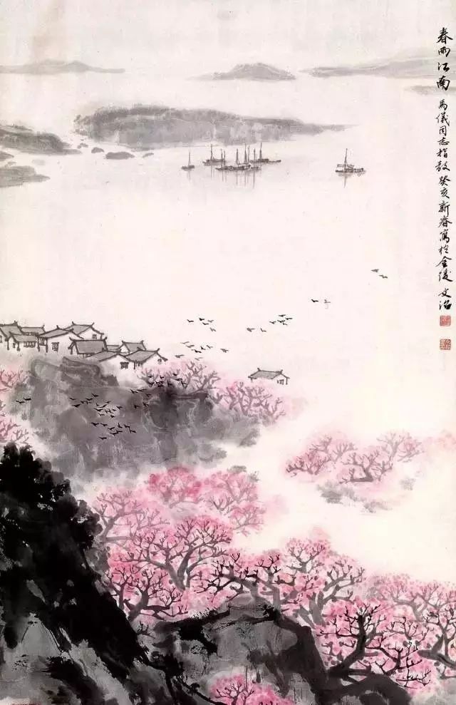 欣赏他笔下的杏花烟雨,大雪天也春意盎然!