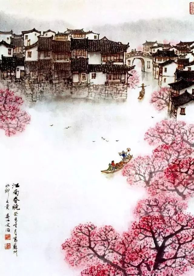 欣赏他笔下的杏花烟雨,大雪天也春意盎然!