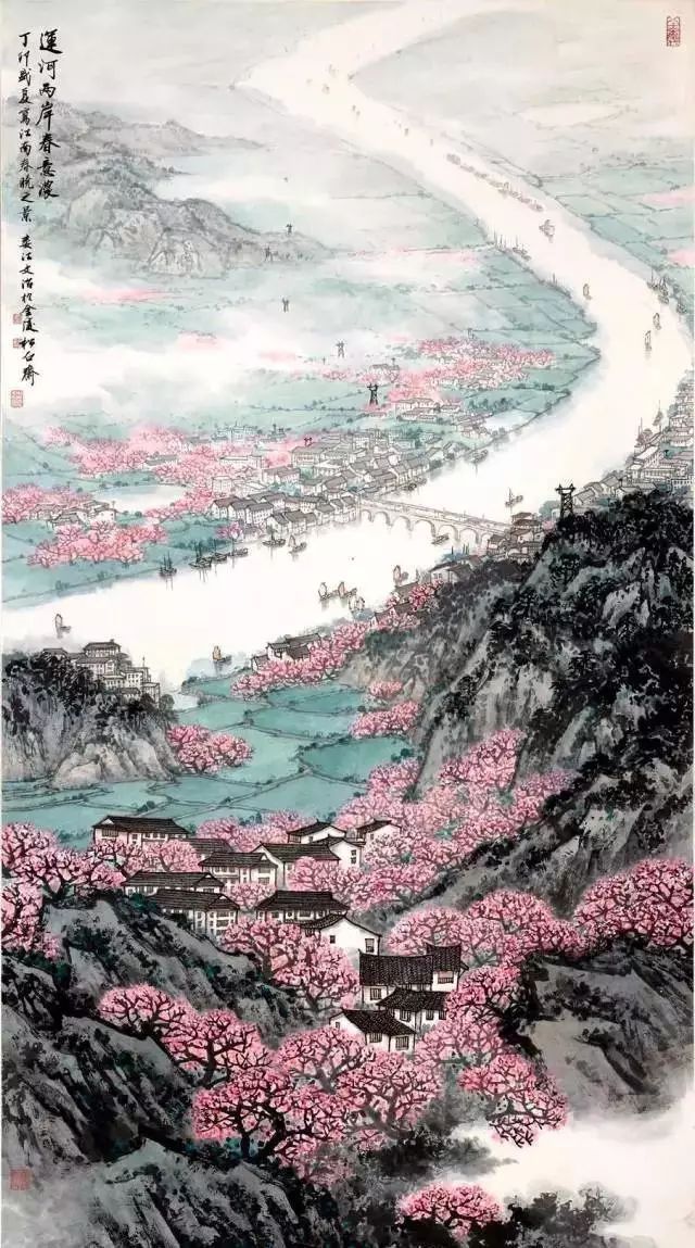 欣赏他笔下的杏花烟雨,大雪天也春意盎然!