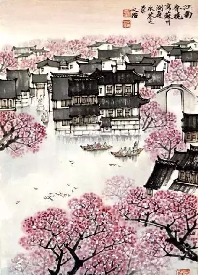 欣赏他笔下的杏花烟雨,大雪天也春意盎然!