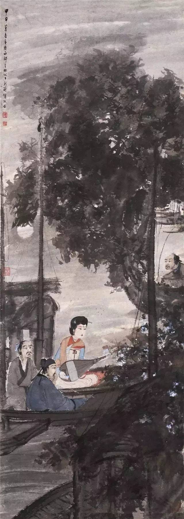 傅抱石的绘画作品,洋溢着浓烈的诗意,意境幽美!