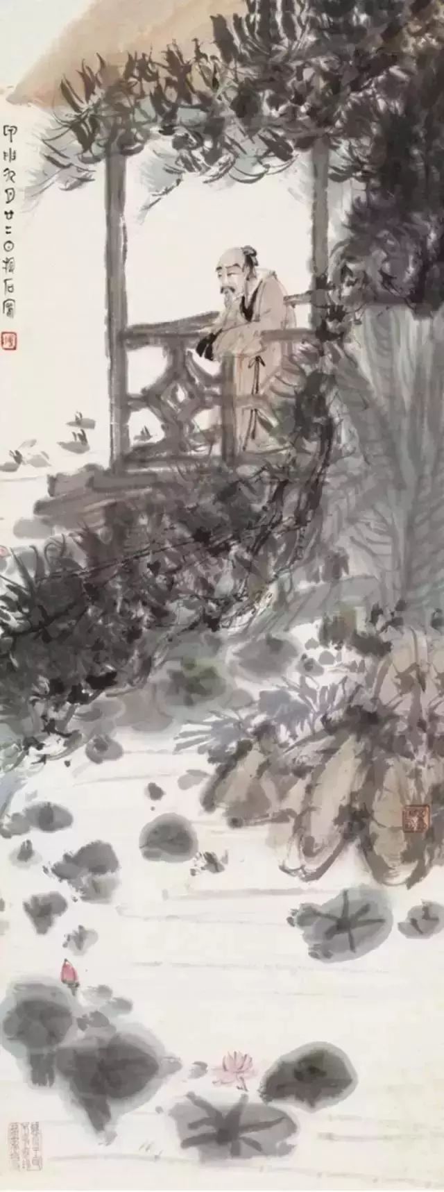 傅抱石的绘画作品,洋溢着浓烈的诗意,意境幽美!