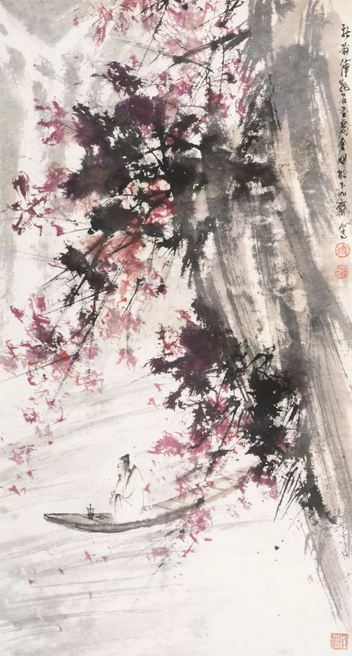 傅抱石的绘画作品,洋溢着浓烈的诗意,意境幽美!