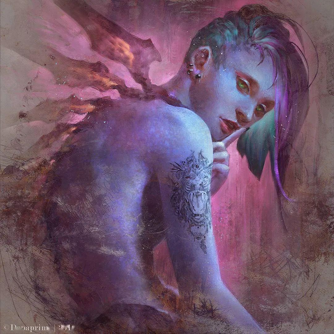 这位万智牌插画师8岁参加绘画比赛,从此便喜欢上了画画!作品超赞