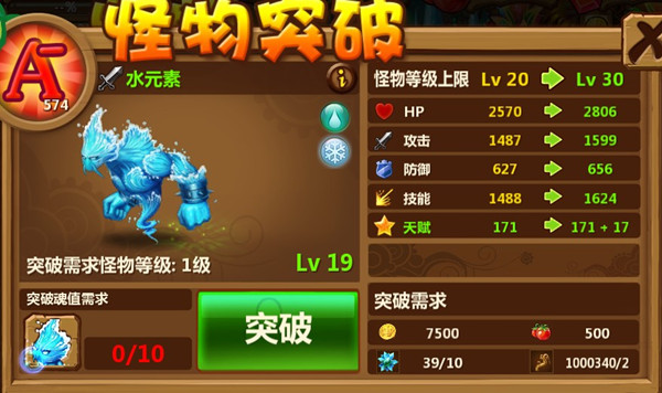 《怪物王国》突破玩法攻略
