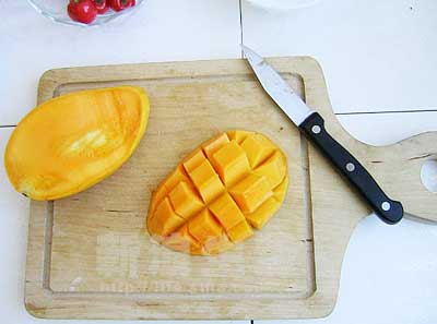 芒果樱桃果冻(图解)