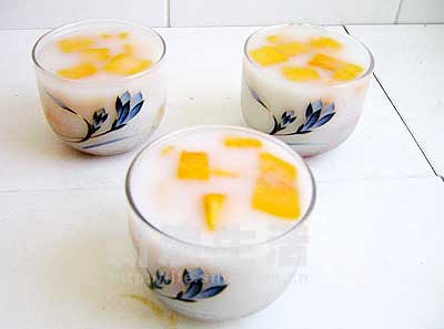 芒果樱桃果冻(图解)