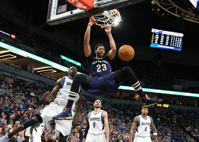 浓眉42+13力压唐斯36+8 鹈鹕大胜森林狼