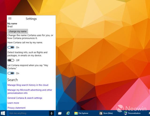 教你如何开启Win10中的“Hey Cortana”功能