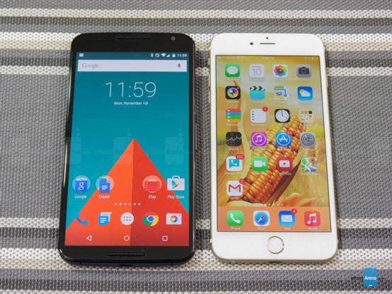 Nexus 6/iPhone 6 Plus对比:最佳大屏之争