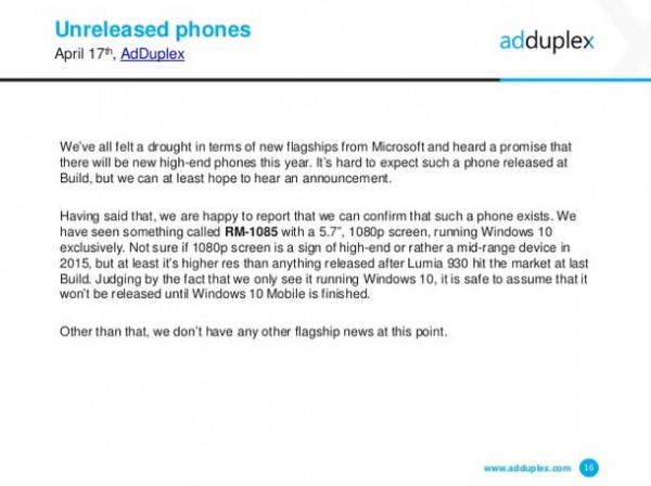 5.7英寸屏幕RM-1085曝光 或为Lumia840XL