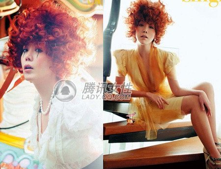 女星夸张爆炸头引领时尚潮流