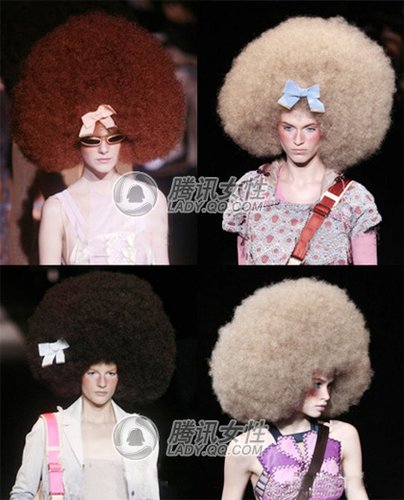 女星夸张爆炸头引领时尚潮流