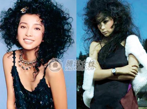 女星夸张爆炸头引领时尚潮流