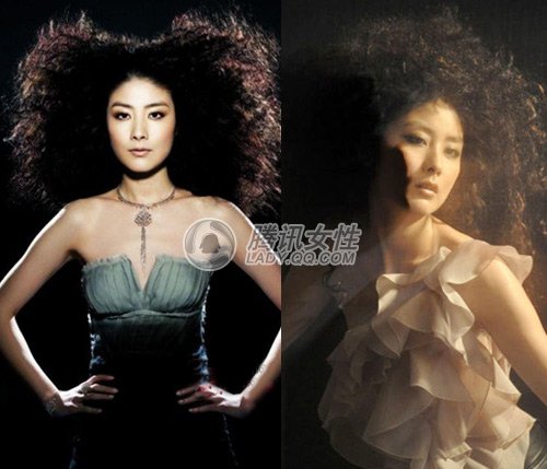 女星夸张爆炸头引领时尚潮流