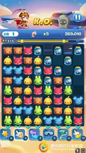 【天天爱消除】收集15个棠静蛀 冒险模式第210关高分打法