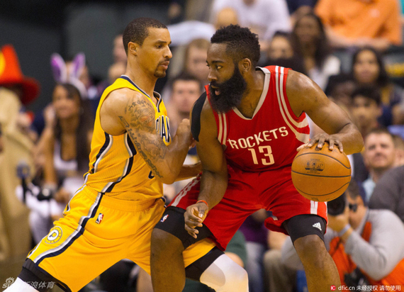哈登34分火箭翻盘未果 泡椒25+11步行者险胜