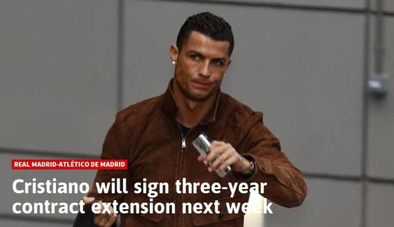 拒1.2亿转会!C罗将跟皇马续约3年 下周宣布