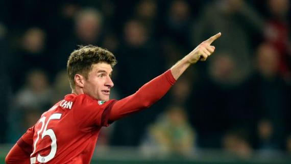 德杯-穆勒2射1传科斯塔破门 拜仁3-1淘汰狼堡