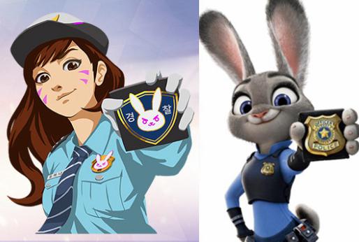 官方狗粮 守望Dva小女警皮肤原型是兔朱迪