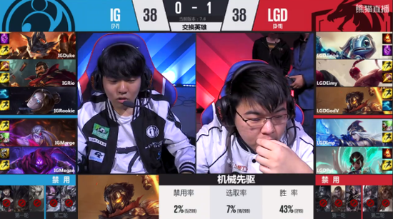 LPL战报:LGD再次发力不留情面2-0带走IG