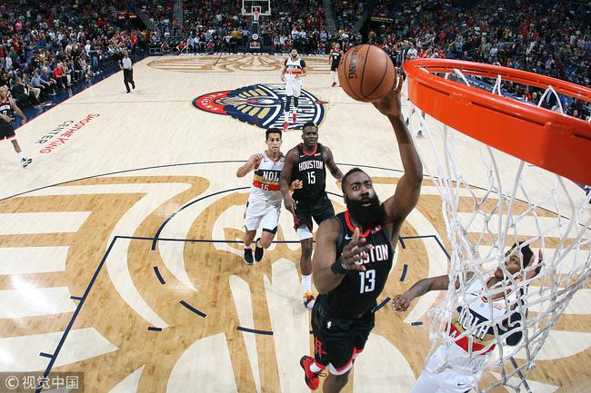哈登轻取28分火箭连胜 浓眉哥两双鹈鹕遭惨败