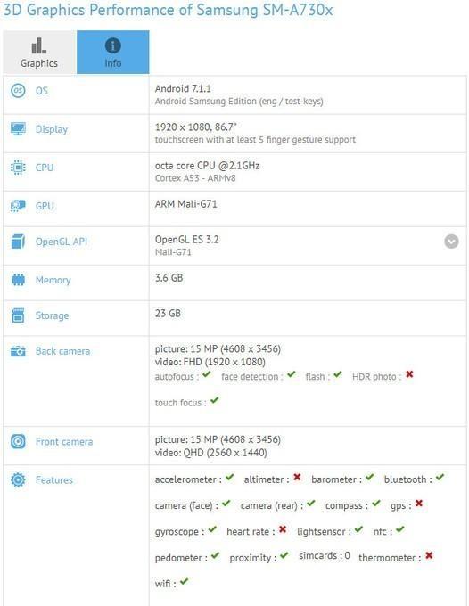 三星A7 2018曝光 双摄加持配置如何?